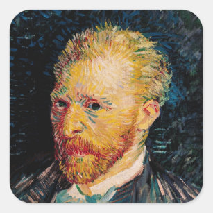 Adesivo Quadrado Retrato de auto de Vincent van Gogh  , 1887