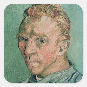 Adesivo Quadrado Retrato de auto de Vincent van Gogh  , 1889
