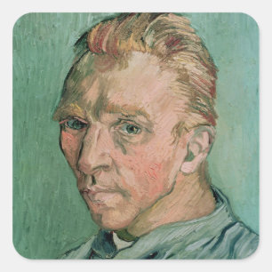 Adesivo Quadrado Retrato de auto de Vincent van Gogh , 1889