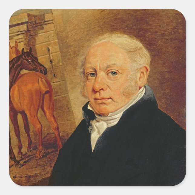 Adesivo Quadrado Retrato de Ben Marshall (1767-1835) (petróleo sobr (Frente)