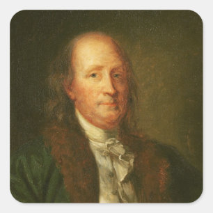 Adesivo Quadrado Retrato de Benjamin Franklin
