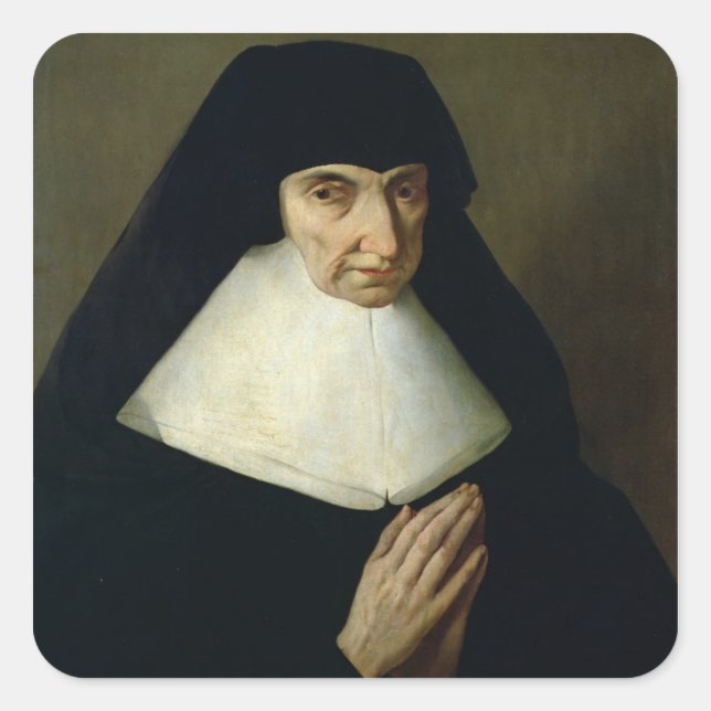 Adesivo Quadrado Retrato de Catherine de Montholon, fundadora da (Frente)