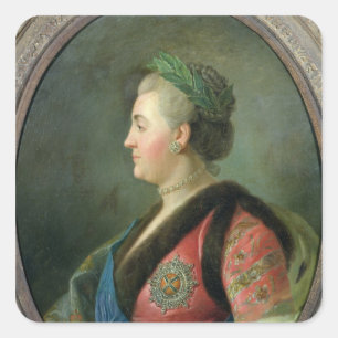 Adesivo Quadrado Retrato de Catherine II de Rússia