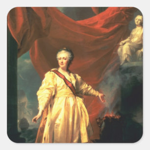 Adesivo Quadrado Retrato de Catherine The Great como o Lawgiver