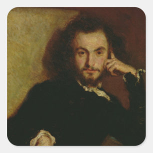 Adesivo Quadrado Retrato de Charles Baudelaire 1844