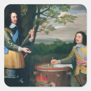Adesivo Quadrado Retrato de Charles I e Sir Edward Walker