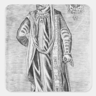 Adesivo Quadrado Retrato de Charles V, imperador romano santamente