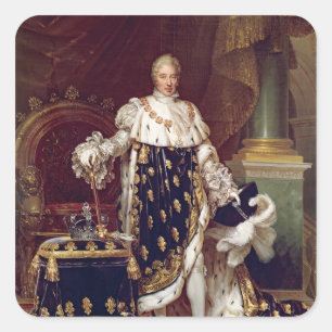 Adesivo Quadrado Retrato de Charles X em vestes da coroação, 1827