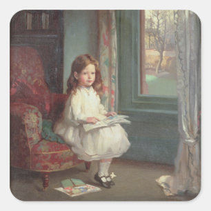 Adesivo Quadrado Retrato de Clara Hughes, 1902 (óleo em canvas)