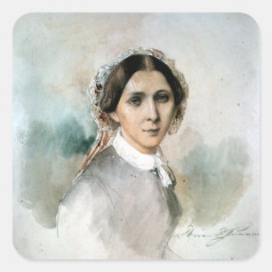 Adesivo Quadrado Retrato de Clara Schumann 1853