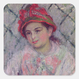 Adesivo Quadrado Retrato de Claude Monet de Blanche Hoschede