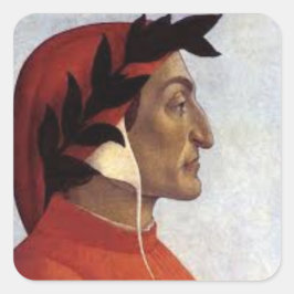 Adesivo Quadrado Retrato de Dante Alighieri
