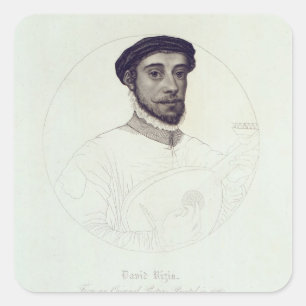 Adesivo Quadrado Retrato de David Rizio, um original pintado