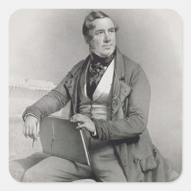 Adesivo Quadrado Retrato de David Roberts (1796-1864) (Frente)