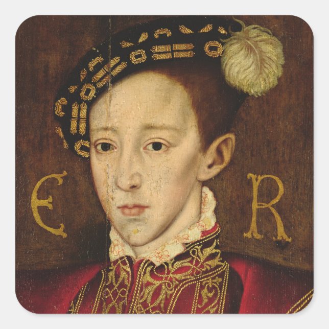 Adesivo Quadrado Retrato de Edward VI (Frente)