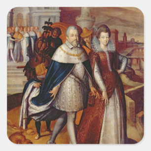 Adesivo Quadrado Retrato de Ferdinand mim e sua sobrinha