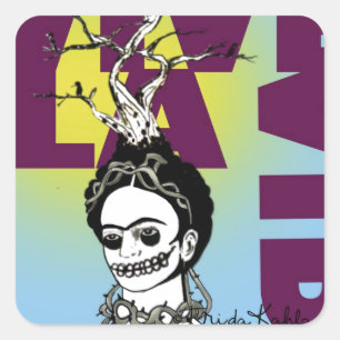 Adesivo Quadrado Retrato de Frida Kahlo Pop Art