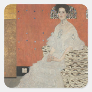Adesivo Quadrado Retrato de Fritza Riedler por Gustav Klimt