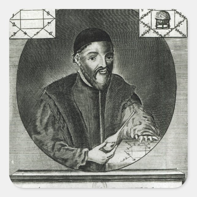 Adesivo Quadrado Retrato de Gabriel Fallopius (Frente)