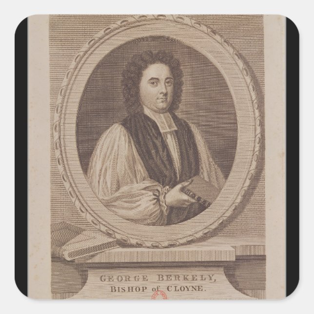 Adesivo Quadrado Retrato de George Berkeley Bishop (Frente)