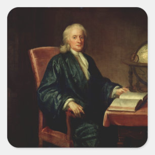 Adesivo Quadrado Retrato de Isaac Newton, c.1726
