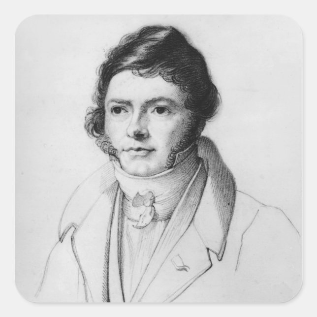 Adesivo Quadrado Retrato de Jean-Francois Champollion , 1830 (Frente)