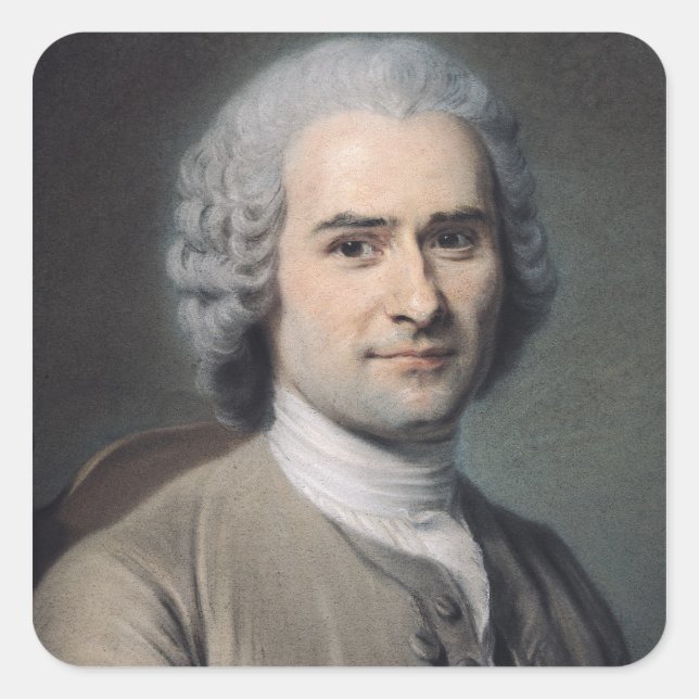 Adesivo Quadrado Retrato de Jean Jacques Rousseau (Frente)