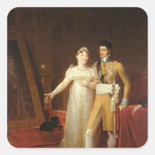 Adesivo Quadrado Retrato de Jerome Bonaparte e sua esposa