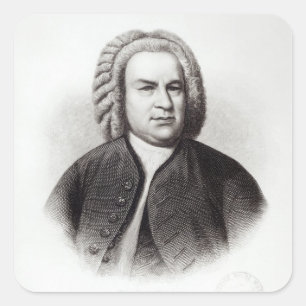 Adesivo Quadrado Retrato de Johann Sebastian Bach