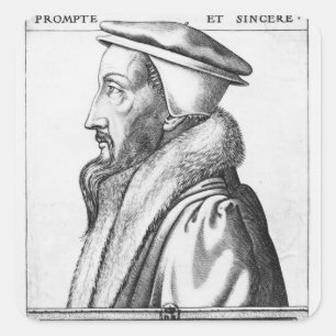 Adesivo Quadrado Retrato de John Calvin, 53 anos, 1564
