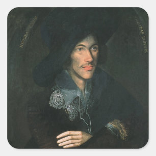 Adesivo Quadrado Retrato de John Donne, c.1595