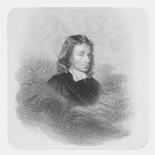 Adesivo Quadrado Retrato de John Milton (1608-74) gravado pelo