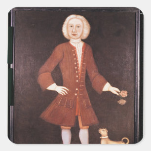 Adesivo Quadrado Retrato de Jonathan Bentham, c.1725