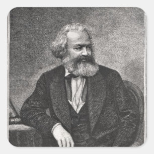 Adesivo Quadrado Retrato de Karl Marx 1857