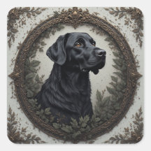Retrato de Labrador Preto Elegantemente Estilizado