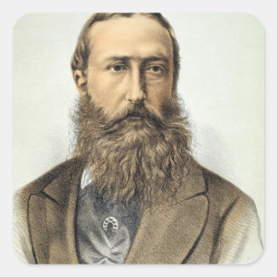 Adesivo Quadrado Retrato de Leopold II (1835-1909), Rei da Bélgica