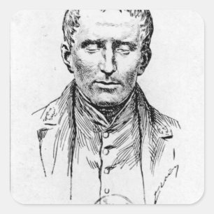 Adesivo Quadrado Retrato de Louis Braille