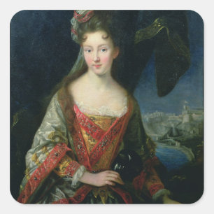 Adesivo Quadrado Retrato de Louise-Hipólito (1687-1731), princesa