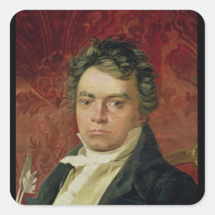 Adesivo Quadrado Retrato de Ludwig van Beethoven