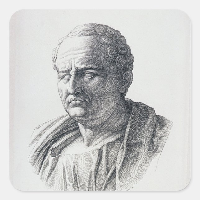 Adesivo Quadrado Retrato de Marcus Tullius Cicero (Frente)