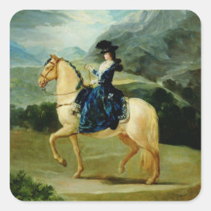 Adesivo Quadrado Retrato de Maria Teresa de Vallabriga no horsebac