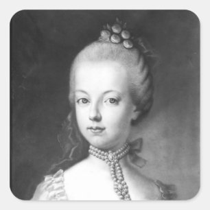 Adesivo Quadrado Retrato de Marie-Antoinette de Habsburgo