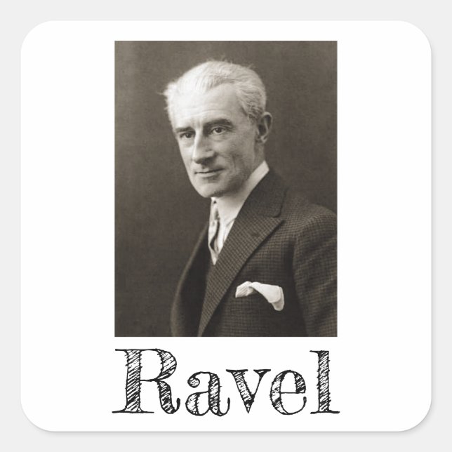 Adesivo Quadrado Retrato de Maurice Ravel (c. 1925) (Frente)