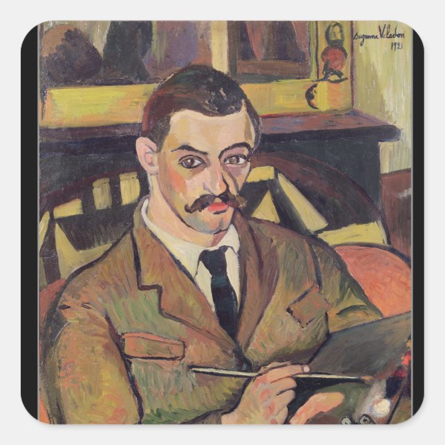 Adesivo Quadrado Retrato de Maurice Utrillo 1921 (Frente)