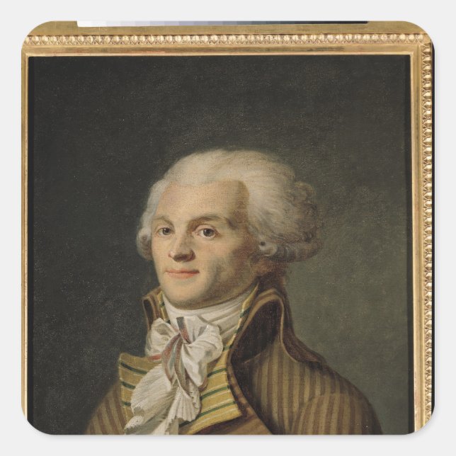 Adesivo Quadrado Retrato de Maximilien de Robespierre (Frente)