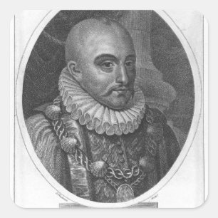 Adesivo Quadrado Retrato de Michel de Montaigne