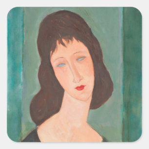 Adesivo Quadrado Retrato de Modigliani Amedeo