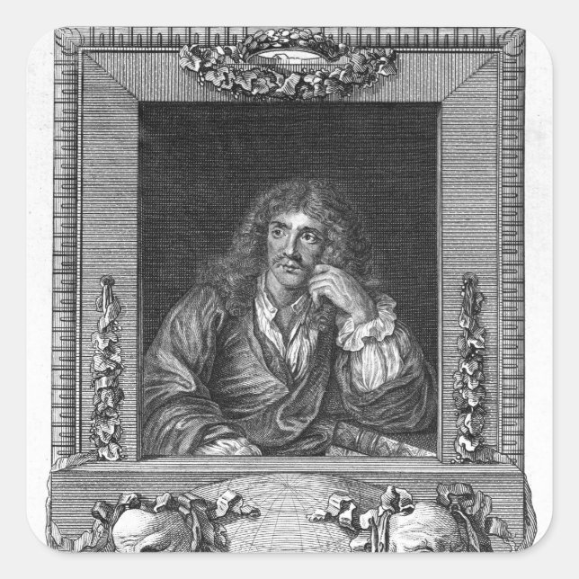 Adesivo Quadrado Retrato de Moliere (Frente)