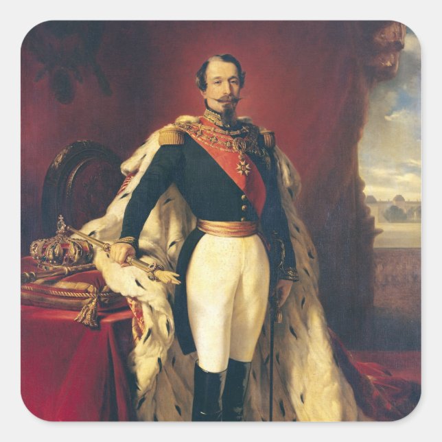 Adesivo Quadrado Retrato de Napoleão III Imperador da França (Frente)
