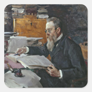 Adesivo Quadrado Retrato de Nikolai Andreyevich Rimsky-Korsakov